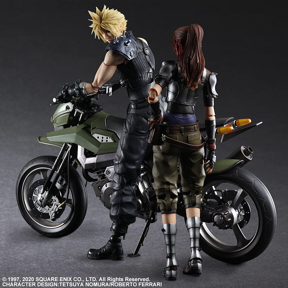 Final Fantasy VII Remake PLAY ARTS Kai Cloud Bike SET PVC Painted Movable Figure Jesse, &
