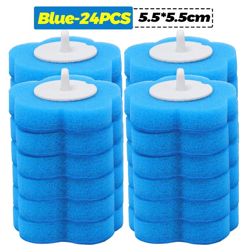6-60PCS Tête de Rechange Jetable pour Toilettes Éponges Nettoyantes en Mousse Têtes Recharges Brosse Toilettes Pas d'Angle Mort Têtes de Brosse de Salle de Bain