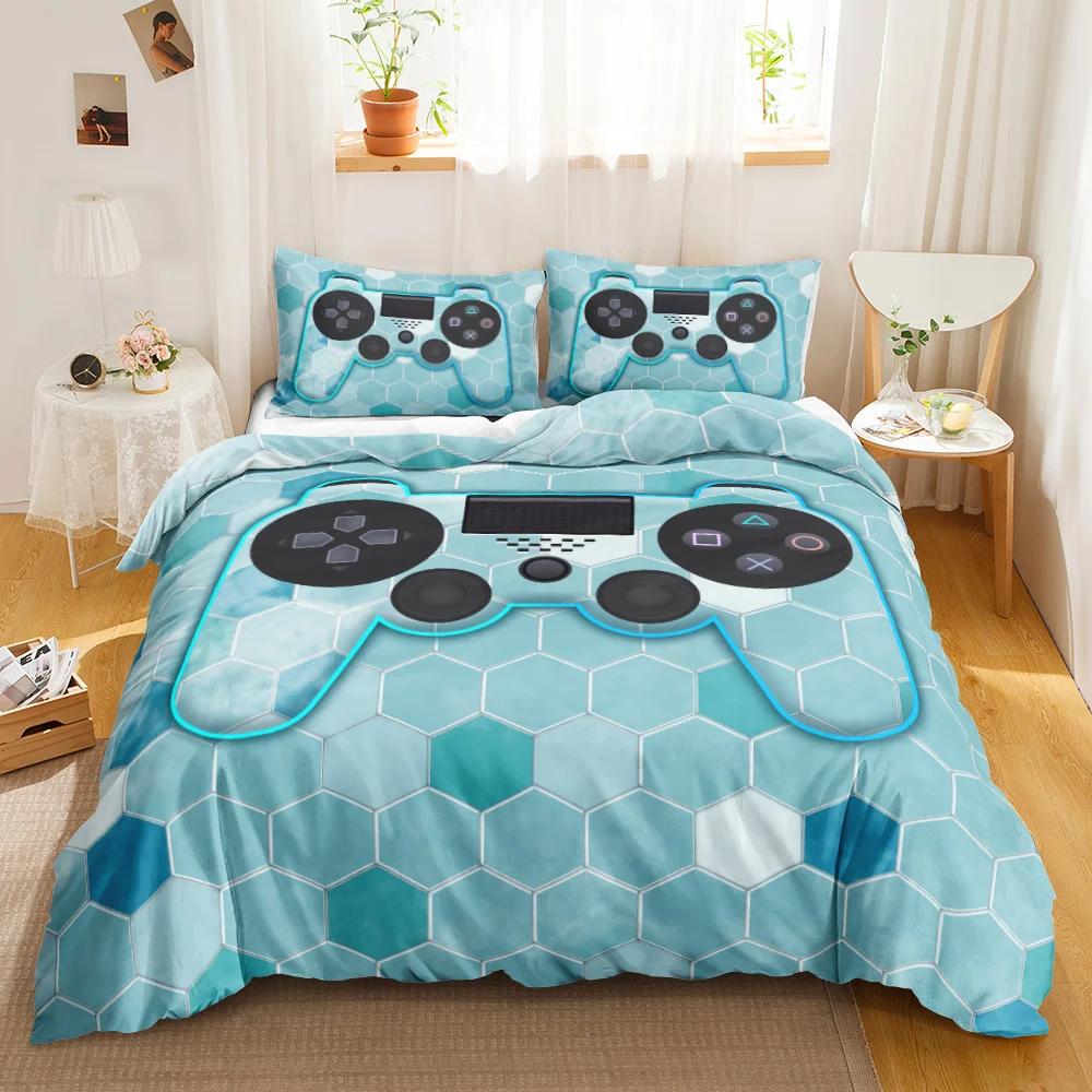 Spellen Dekbedovertrek Set Jongens Kinderen Gamepad Beddengoed Set Videogame Controller Dekbedovertrek voor Tienermeisjes Polyester Quilt Hoes