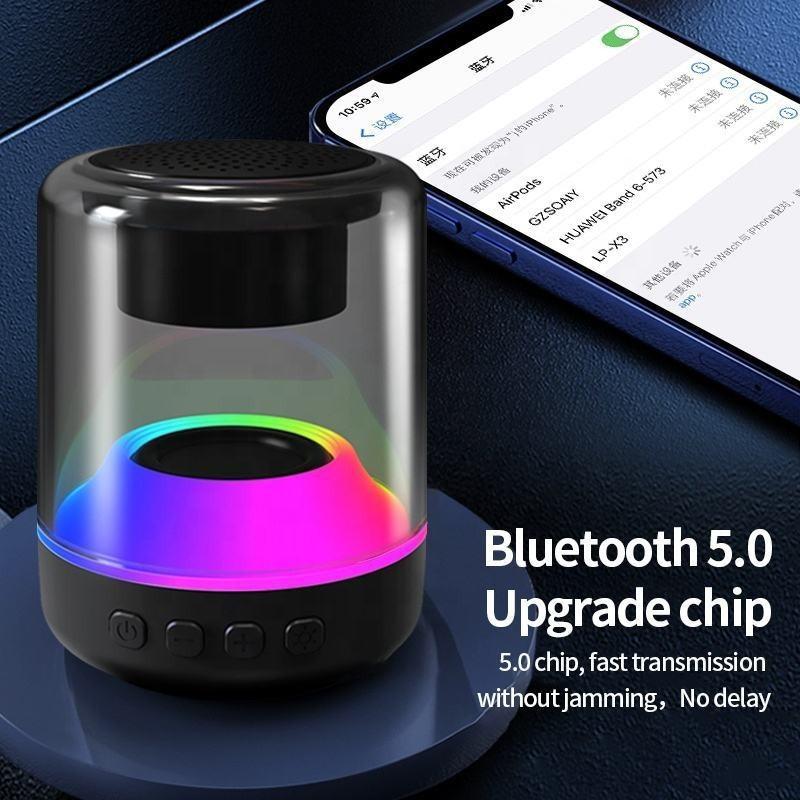 Small Speaker Heavy Bass Seven Color High Fidelity Surround Sound Bluetooth Speaker Car Mounted Desktop Computer Gaming Atmosphere Light