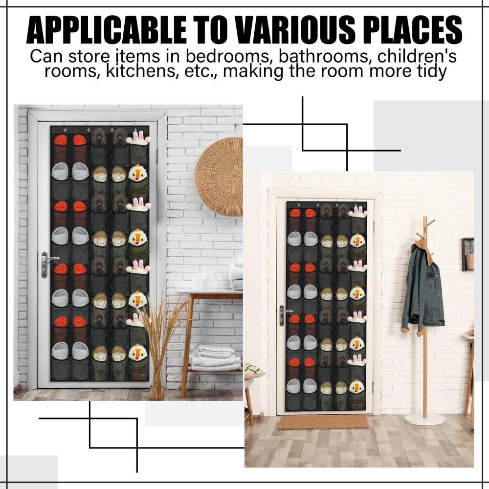 Shoe Rack Organizer Over the Door Hanging Shoe Rack Organizer Large Breathable Mesh Pockets Slippers Organizer Shoe Storage