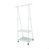 Bedroom Clothes Rack, Metal Garment with Wheels Shoe Rack Clothing Hanger