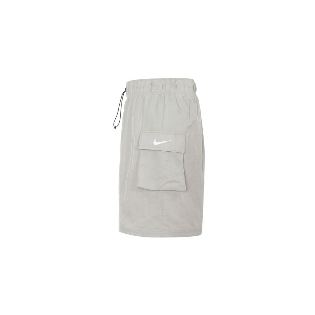 Nike Elastic High Waist Straight-Leg Casual Shorts Women Bottoms Grey DM6248-012