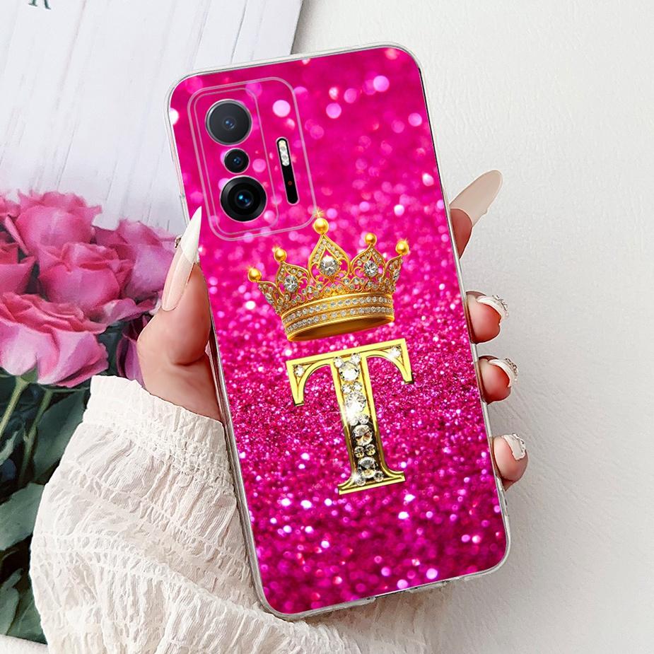For Xiaomi 11T Pro Case Luxury Fashion Letters Cover Clear Silicone Phone Case For Xiaomi Mi 11T Pro Mi11T 5G Soft Fundas Bumper