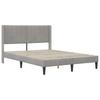 Bed Frame with Headboard Light Grey 120 X 190 Cm Velvet