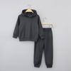 Herbst und Winter Kinder Einfarbig Langarm Hose Pullover Anzug Lässig Kapuzenpullover