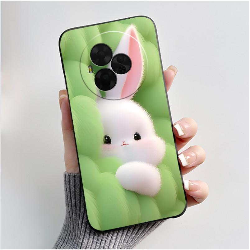 For TCL NxtPaper 60 Ultra Case Luxury Cute Love Rabbit Funny Black Matte Soft TPU Back Cover For Nxt Paper 60 Ultra Phone Case