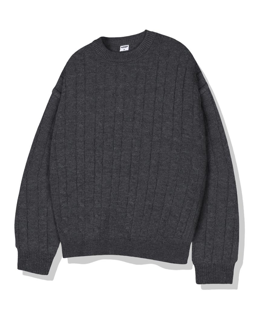 Ulifezip Simple Cable Knit Round Neck 5 Colors [Ulzk_1001]