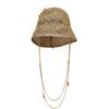 Silver Straw Hat Pearl Chain Hat DIY Flat Top Sun Hat New Korean Elastic Ribbon Hat Beach Hat Candy Color Sun Hat Sombreros Pa