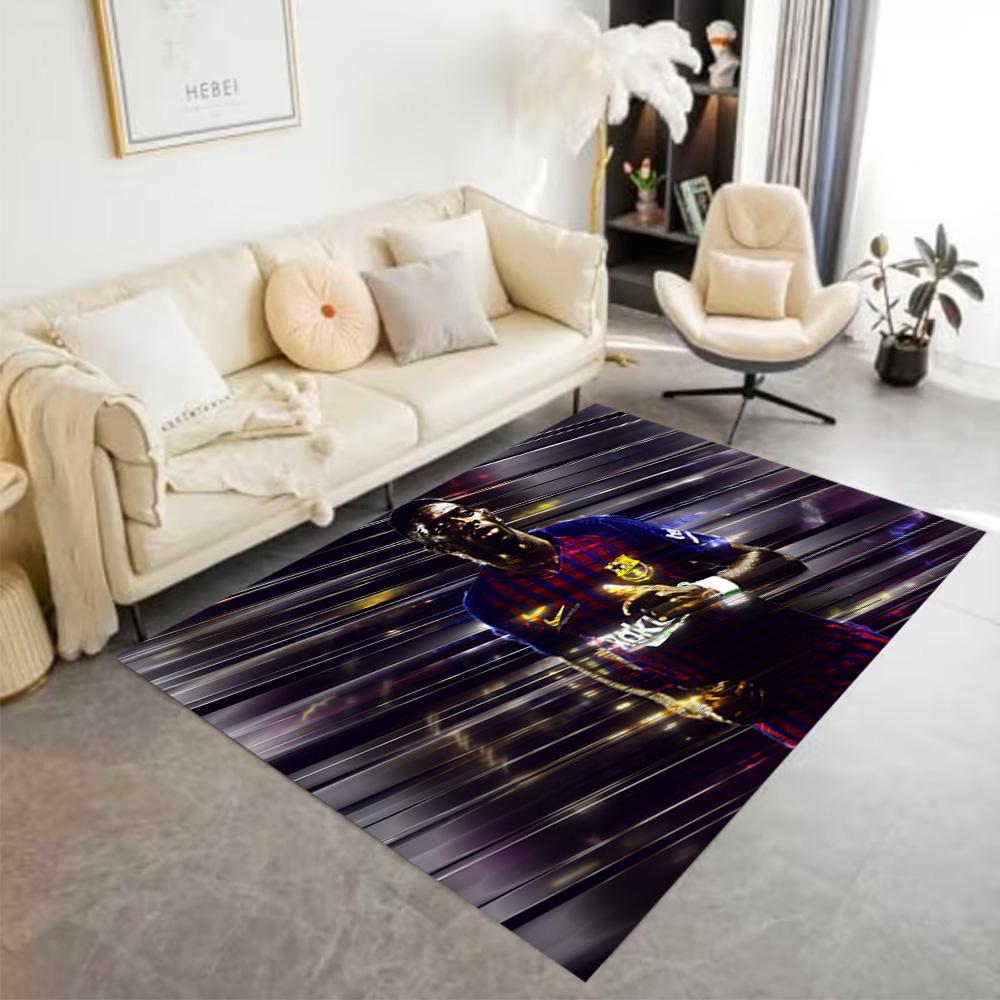Argentina Football Player Pose Floor Mat Design for Foyer Study Room Hallway Playrooms Anti-slip Rug Anime Office Decor