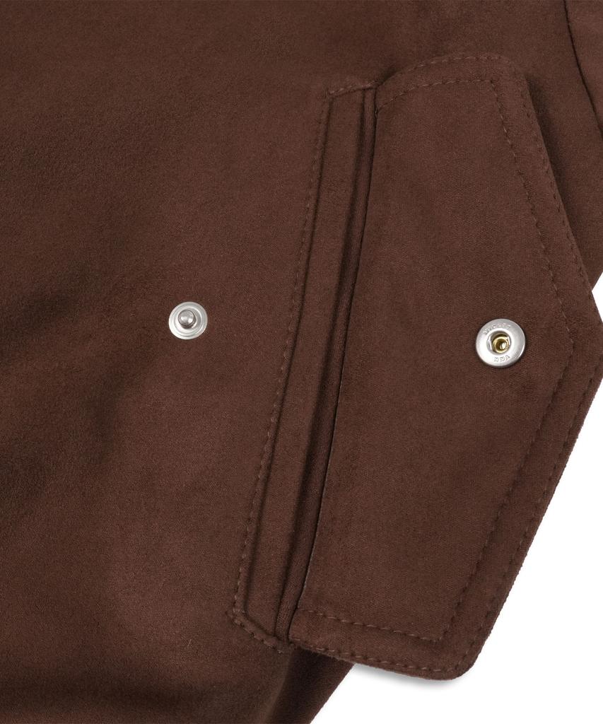 Doffsept Vegan Leather Suede Crop Bomber In Mocha