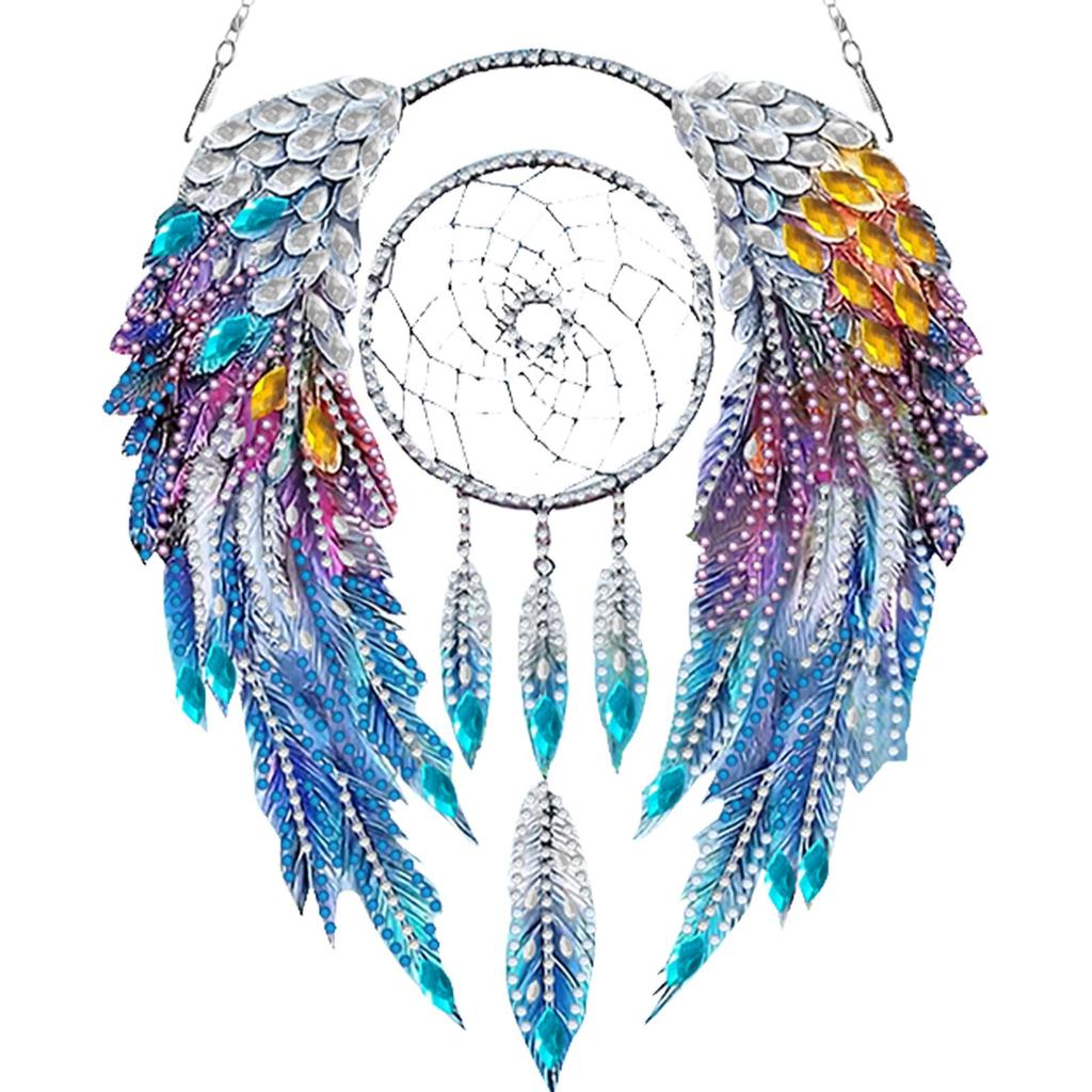 2D Flat DIY Special Shape Rhinestone Diamond Art Window Pendants Dream Catcher Diamond Art Pendant DIY Home Decor Hanging Charm
