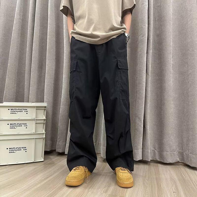 Unisex Retro Paratrooper Work Pants – Trendy Multi-Pocket Wide-Leg Streetwear
