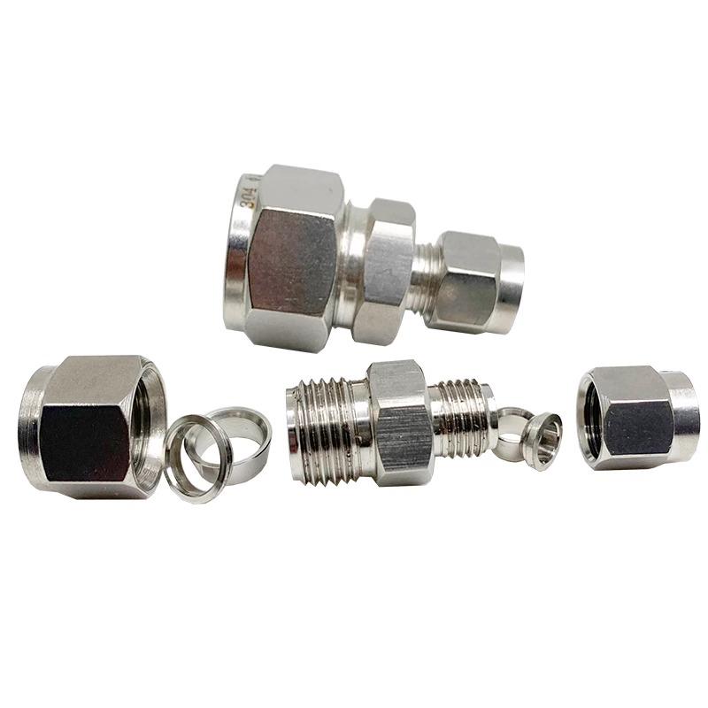 1/16"-1" 3-25mm Tube OD Compression Union SUS316L Stainless Steel Euqal Coupler Pipe Fitting Connector With UNF Nut Lock