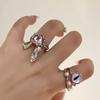 Lovely Adjustable Rings Zircon Jewelry Rings Girl Couple Women Valentine's Day Gifts