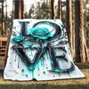 1 Stück Liebe Rose Outdoor Flanelldecke Weiche Ganzjahres Polyester Überwurf , Perfekt für Picknicks & Reisen , Picknickzubehör