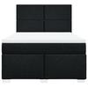 Maison Exclusive - Bed Slat Base with Mattress Black 140x200 Cm Fabric