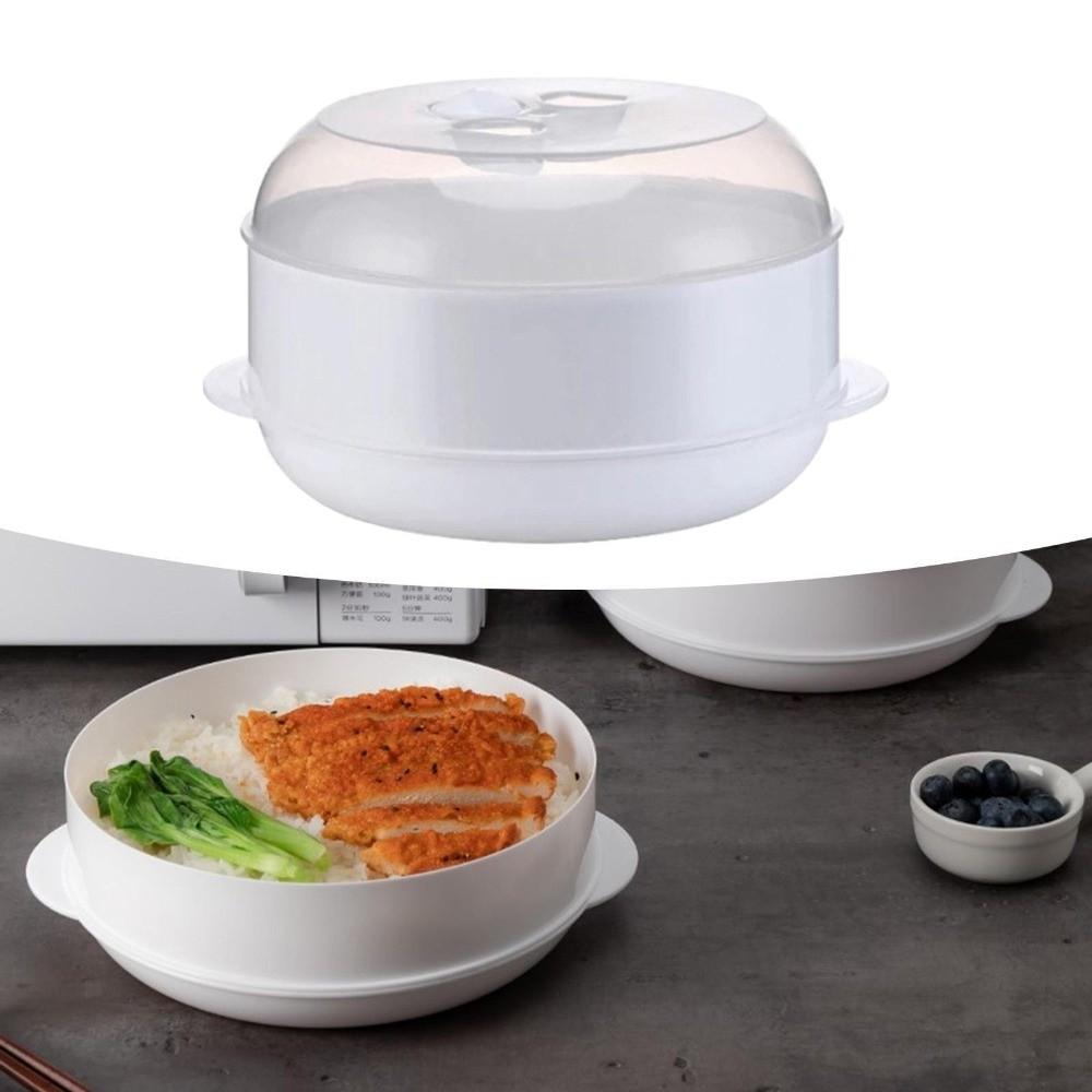 Multi-layered Microwave Oven Steamer Box Plastic with Lid and Tray Microwave Vegetable Steamer Multifunctional Heat-Resistant