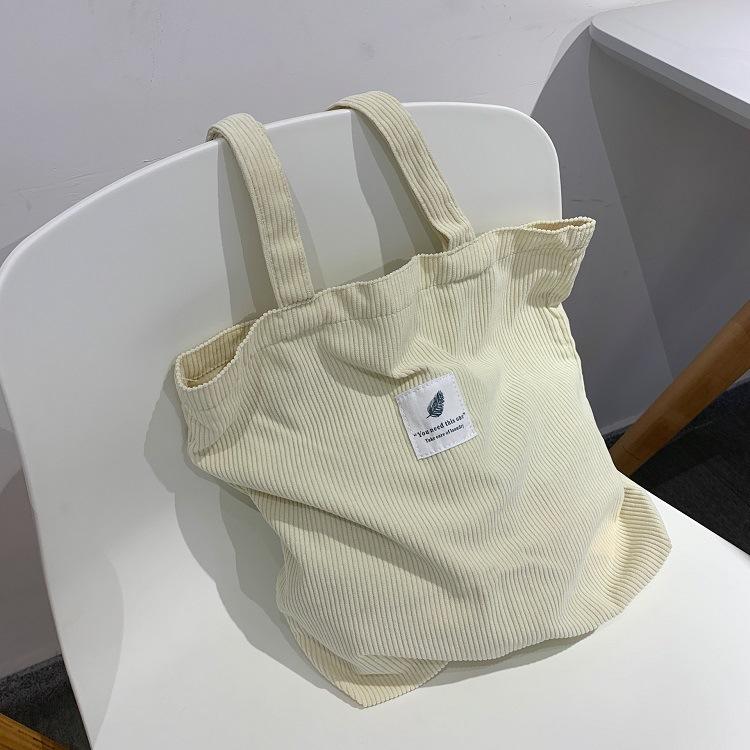 Corduroy Shoulder Bag Baita Student Handbag Shiling Leisure Shopping Bag Women'S Tote Bag
