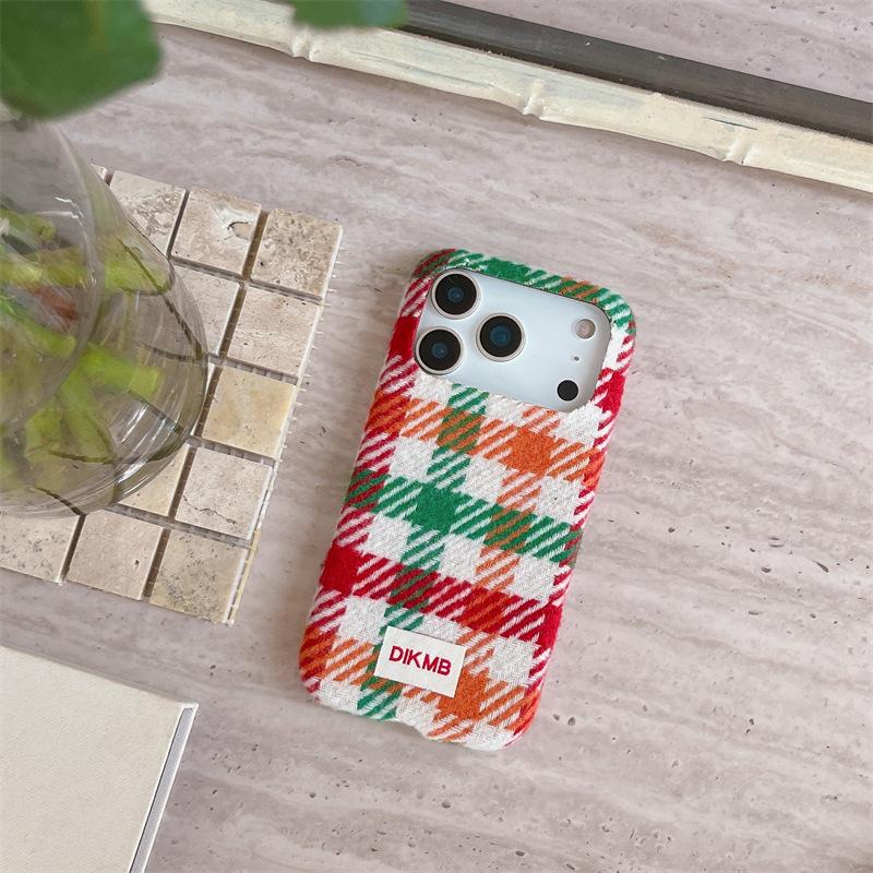 Custodia Colorata a Quadri in Velluto per iPhone 16, iPhone 17 e iPhone 17 Pro Max