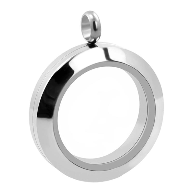 Stainless Steel Round Living Photo Memory Locket Pendant Jewelry Making Supplies Necklace Accessories