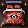 Sheffield United FC Custom Name Text Bedding Set 1 Duvet Cover+2 Pillowcases Soccer Logo Personalized Gift For Special Occasion Bedroom Decor