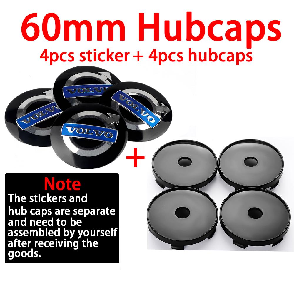 4pcs 56/60mm Car Wheel Center Hub Caps Tire Rim Covers Accessories For Volvo RDESIGN XC60 XC90 V60 V40 XC40 V50 S60 V70 C70 AWD CUG1