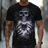 Halloween Men's Skull 3D T Shirt Short Sleeve T Shirt 3D Print Crew Neck Shirt Fashion Exaggerated Daily Party Street Casual