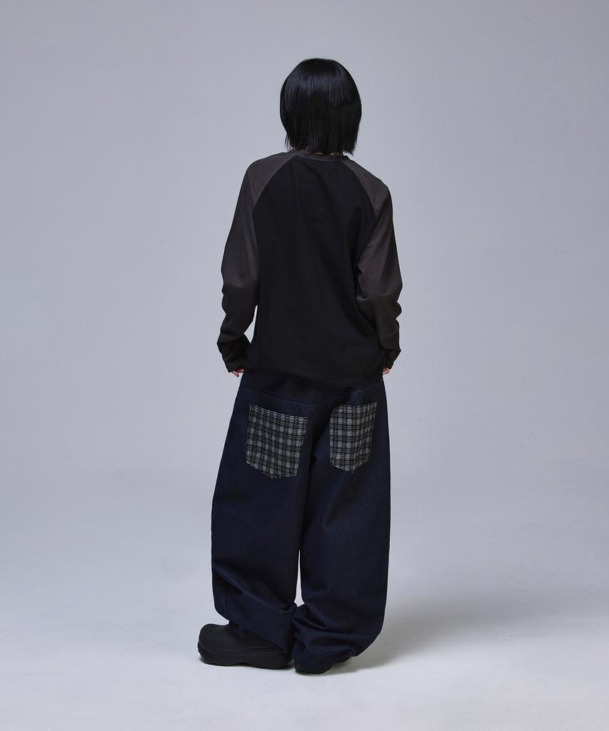 SCALLYWAG Point Check Non-Faded Denim Pants [Indigo]