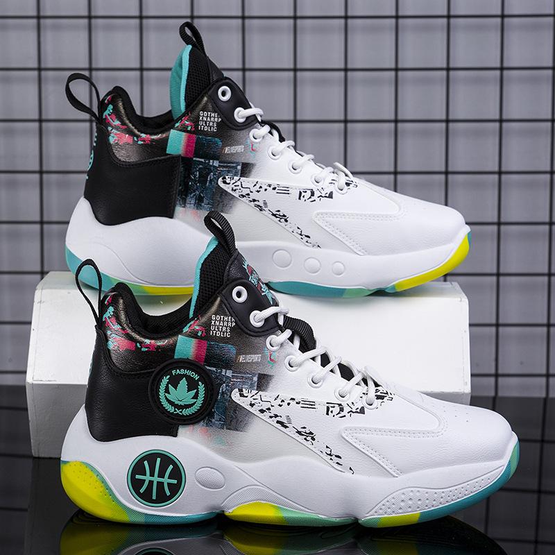 High-top Basketball Shoes Combat Boots Spring and Summer New Non-slip Sports Shoes Platform-soled Versatile Trend Handsome Men's Shoes