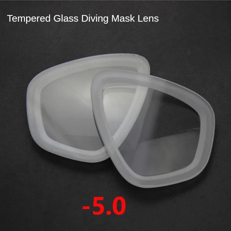 Dykmasklins för närsynta med grossistglas för närsynthet och härdat glas