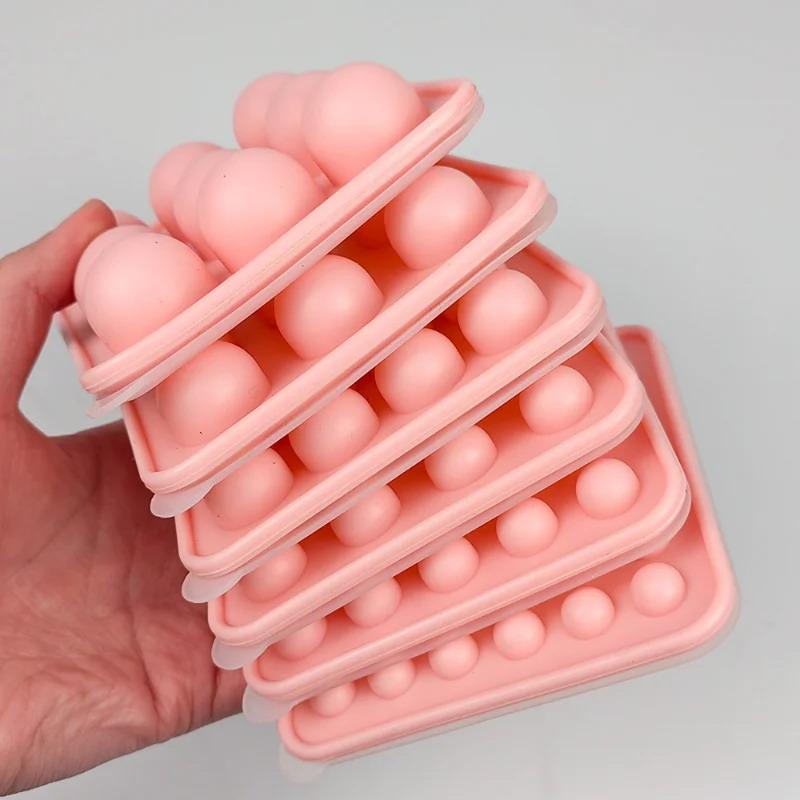 Porous Round Candy Chocolate Silicone Mold With Lid Diy Fondant Pudding Ice Cube Mould Valentine'S Day Party Wedding Cake Decor