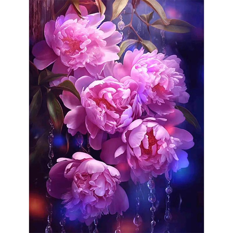 Pictură cu Diamante DIY Flori Frumoase Kit de Cusătură în Cruce Artă Mozaic Pictură cu Diamante Diamante Rotunde Complete Decor pentru Casă