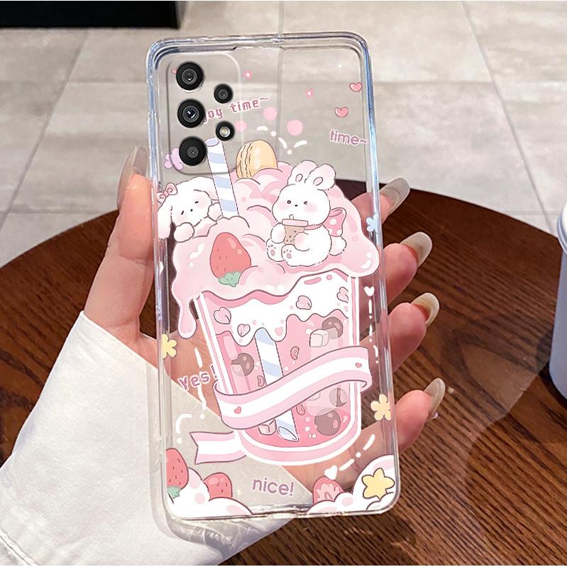 For Samsung Galaxy A52s 5G Case SM-A528B Cover Cute Love Rabbit Funny Clear Soft TPU Phone Cases For Samsung A52 A72 A725F Coque