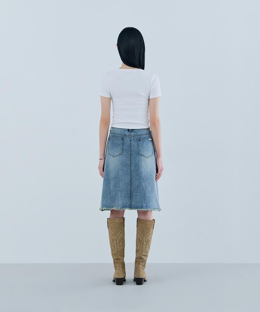 Guess 1Color Frayed Hem Mbl Medium Skirt Oq2D5930