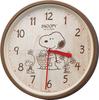 RHYTHM SNOOPY Wall Clock Character Analog Continuous Second Hand Brown Snoopy M06 (Wood Grain) 8MGA40-M06