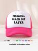 Printed Mesh Trucker Cap With Bold Text Design For Adults Casual Outdoor Use
