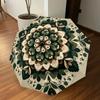1pc Mandala Leaves Automatic Open/Close Umbrella with Windproof, 8-Rib Sturdy Canopy, Durable Ribs, Fashionable Design1154A