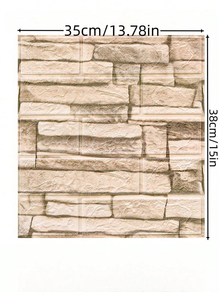 Home Decoration Supplies Wall Decoration Peel Wallpaper Brick Detachable Wallpaper Peel Paste Self-adhesive 5 Sheets 1 Set