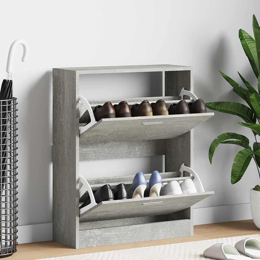 Vidaxl Shoe Cabinet, Concrete Grey, 63X24X81 Cm
