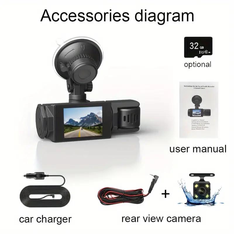3-Kanal Dashcam WIFI AUTO DVR 1080P 3-Objektiv Innenraumkamera Dreiwegekamera Blackbox Recorder Video Registrator Camcorder