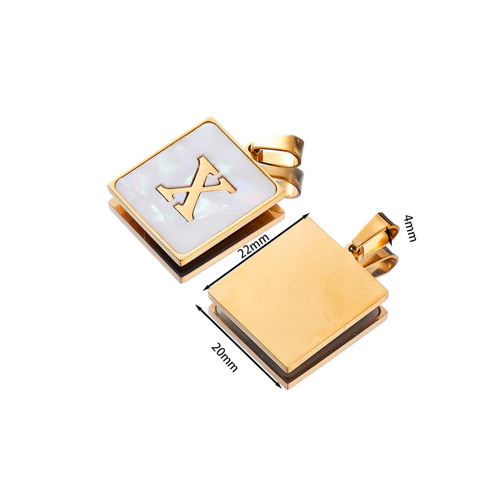 1Pcs Stainless Steel With Pinch Bail Clasps Imitation Pearl Letter Charms Pendant For Necklace DIY Jewelry Making Accessories