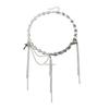 Contemporary Heart And Crucifix Pendant Necklace With Swing Fringe Detailing Lightweight Alloy Jewelry Gift