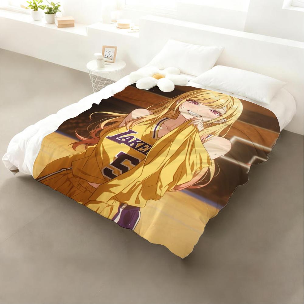 Anime Kitagawa Marin Flanelinis pledas: Minkštas, draugiškas vaikams, šiltas, antistatinis, visų sezonų, skalbiamas, sofa, lova, namai