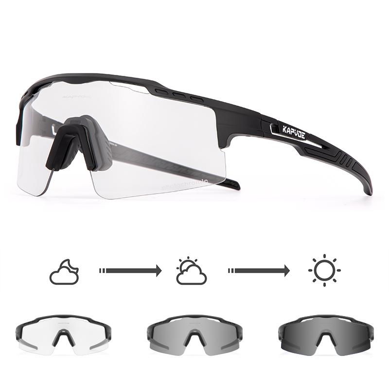 KAPVOE Photochromic Sunglasses Cycling Glasses for Men Women Cycle Eyewear Goggle Sports Speed Road MTB Mountain Bike Bicycle