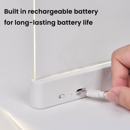 LED Page Reading Light Rechargeable Flat Book Lights with Smart Timer And Automatic Shut-Off Stepless Dimming Lamp for Eye Protection