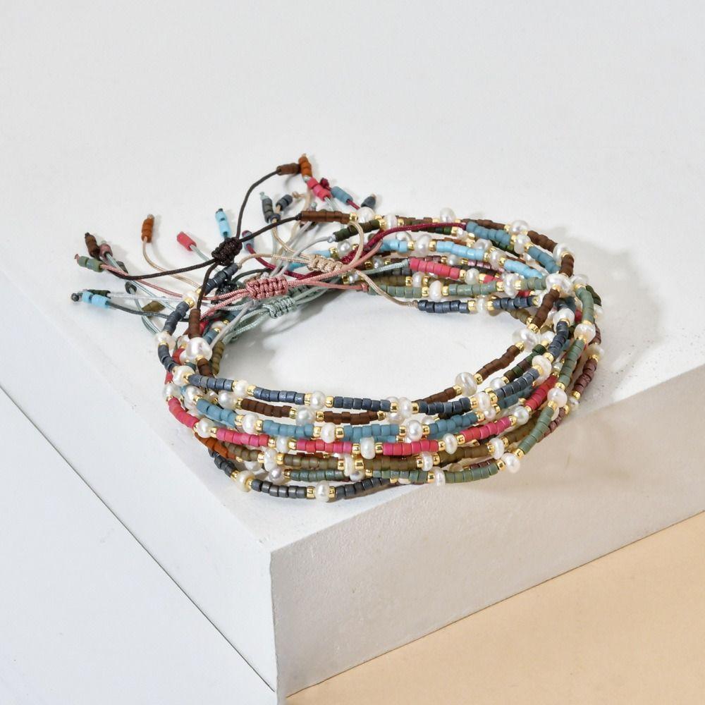 Thin Design Beaded Bracelet Bohemian Style Hand-woven Bracelet Friendship Bracelet  Daily Casual