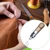 Kožené šídlo na šití Pohodlné držadlo Víceúčelové Dřevěná rukojeť Šicí potřeby pro DIY