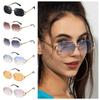 Vintage Rimless Sunglasses Hip Hop Style PC Frame Geometric Sunglasses Polygon Design UV400 Protection Streetwear Sunglasses