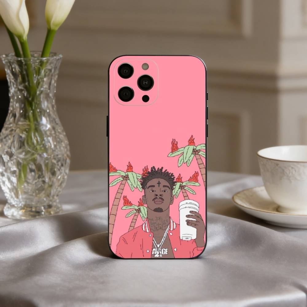 Coole Rapper 21 S-Savage-E Handyhülle Für iPhone 17,16,15,14,13,12,11 Plus,Pro Max,XS,Weiche Silikon-Schwarze Abdeckung